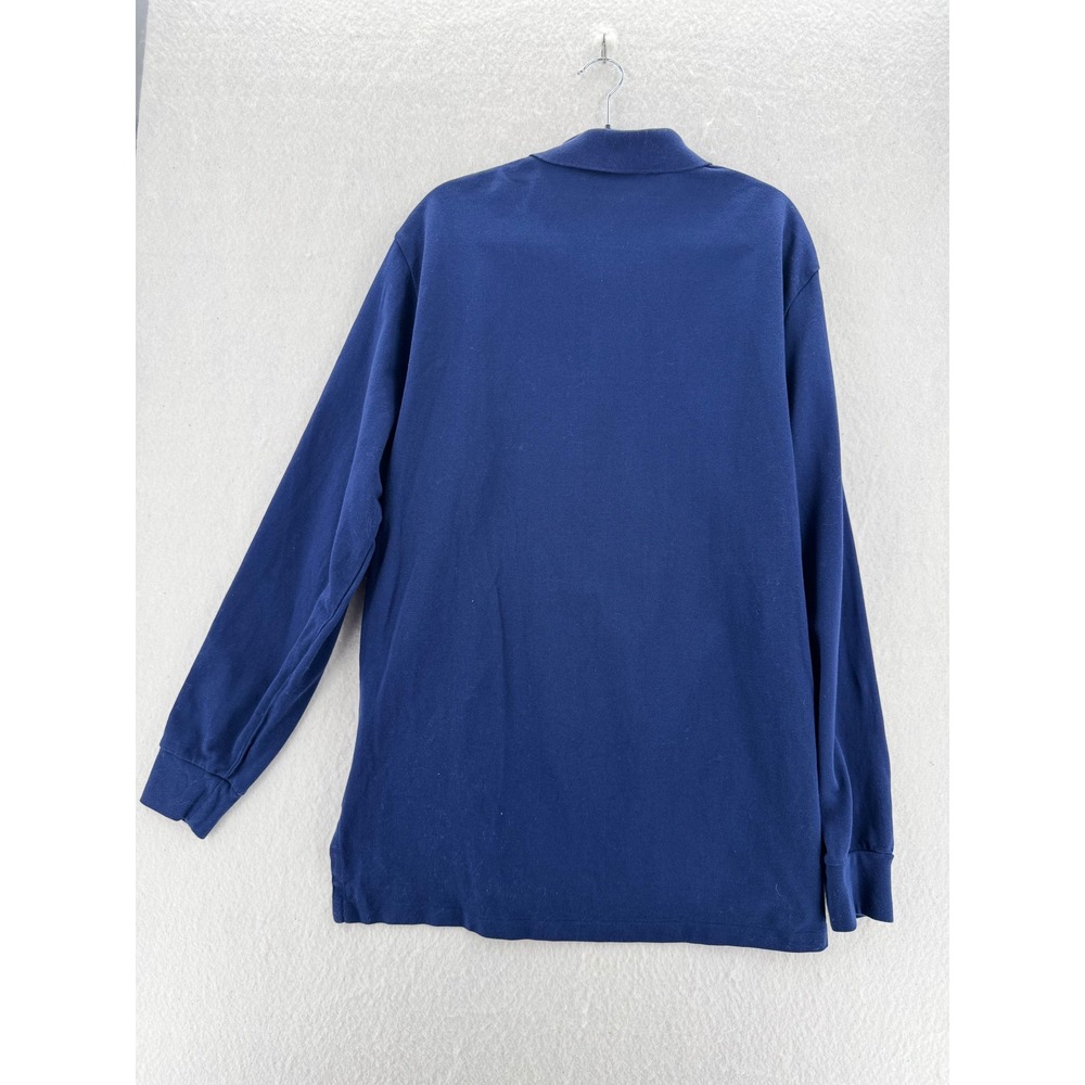 Polo Ralph Lauren - Long Sleeve Polo Pique Cotton - Navy Blue - L - Mens - Picture 3 of 9
